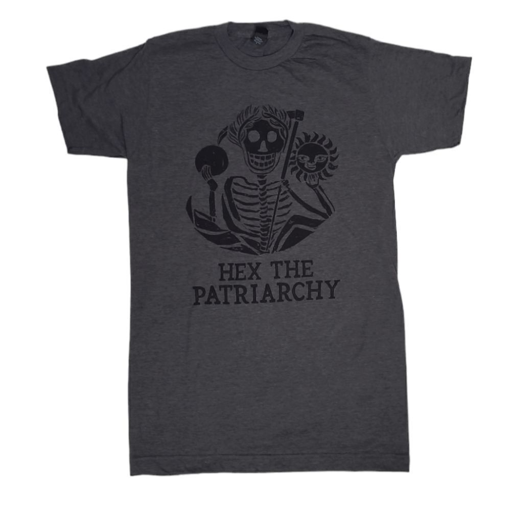 HEX THE PATRIARCHY grey short sleeve crrw‎ neck graphic tee shirt unisex S